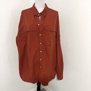 REI Fishing Hiking Shirt XXLT Long Sleeve Pockets Outdoor Interior Mesh UPF 40+